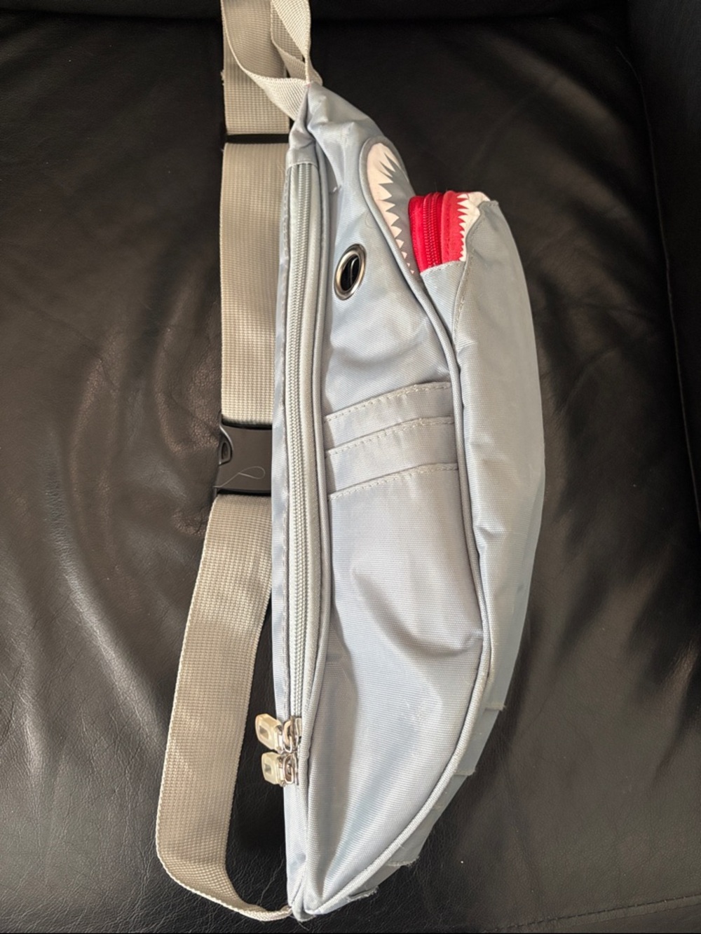 JAWS Grey White Shark Sling Bag and Pink Tote Bag Sawfish “Let Me Do It For You" - Picture 8 of 15